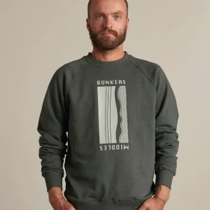 02023| ELSK® BUNKERS TVÆRS MEN'S CREWNECK | STONE GREEN