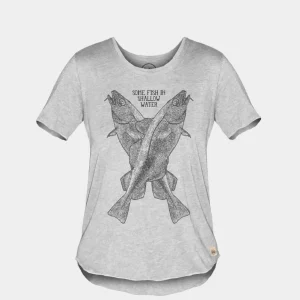 5392 | ELSK® SOME FISH IN SHALLOW WATER GUS WOMEN’S TEE | GREY