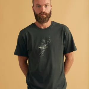 01086 | ELSK MAP BRUSHED T-SHIRT | PIRATE BLACK