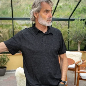 1807 | ELSK® SC.X.EMB WOOL MEN'S POLO | DARK GREY