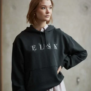 12010 | ELSK® PORSE LOGO FIONA WOMEN'S HOODIE | PIRATE BLACK