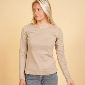 SOLID RIB WOMEN'S LS T-SHIRT